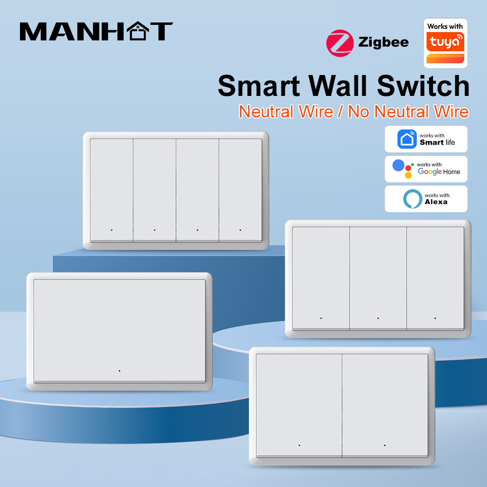 Smart Relay Tuya - MANHOT ZigBee3.0 Smart Switch Geen neutrale